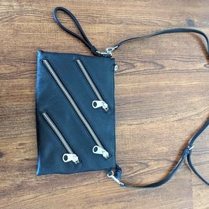 Black zipper purse